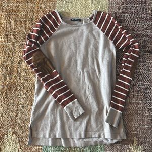 Striped long sleeve Stitch Fix top with cute elbow patches